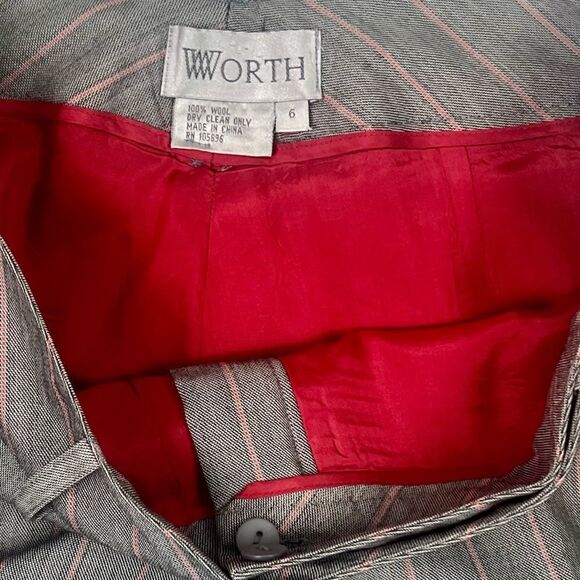 W Worth Wool Pin  Striped Pantsuit - Picture 8 of 14